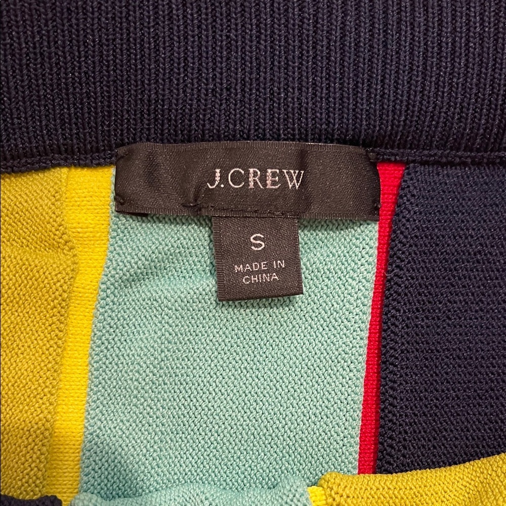 J.Crew Striped Knit Colorblock A-Line Midi Skirt - Picture 4 of 8